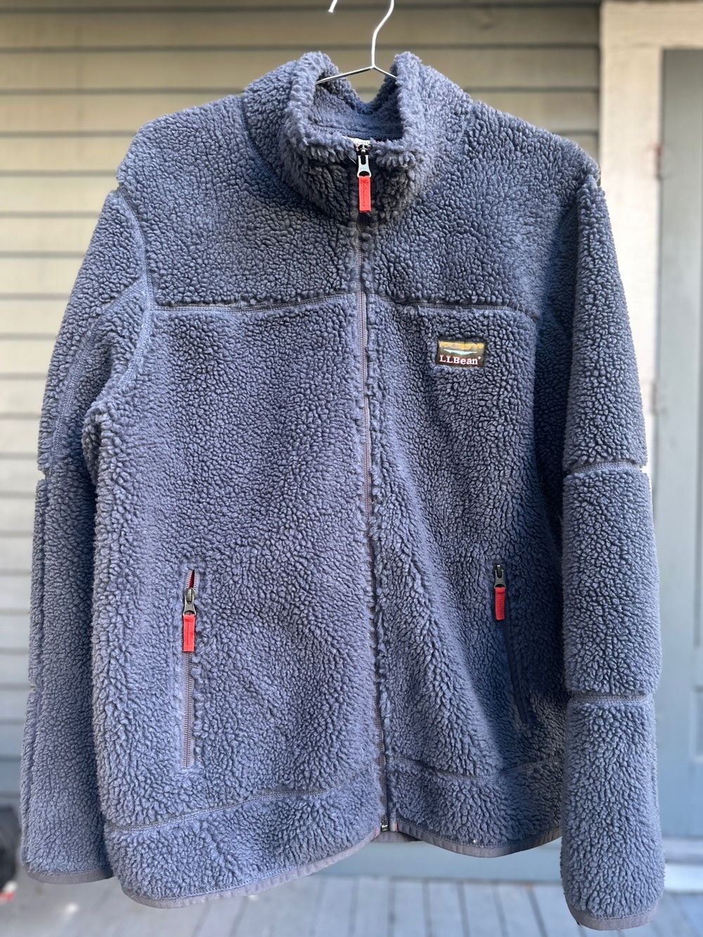 L.L. Bean Navy Fleece Jacket with Red Zip Pulls